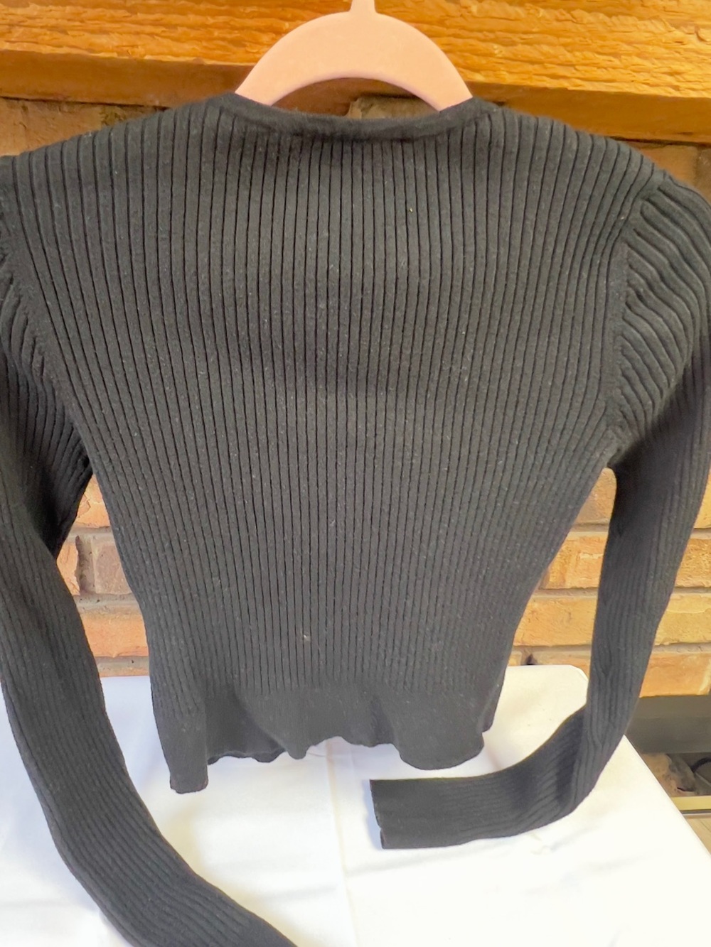 Zara Black Ribbed Button Cardigan - Picture 3 of 5